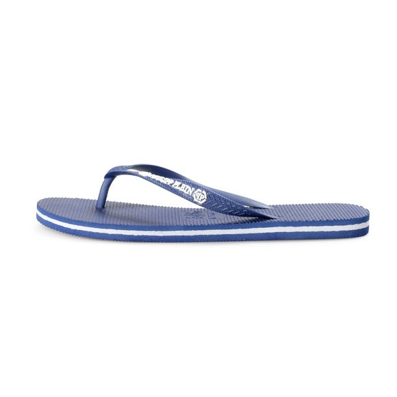 Philipp Plein Men\'s Navy Blue/Navy Blue Rubber Logo Print Flip Flops Shoes main image 7